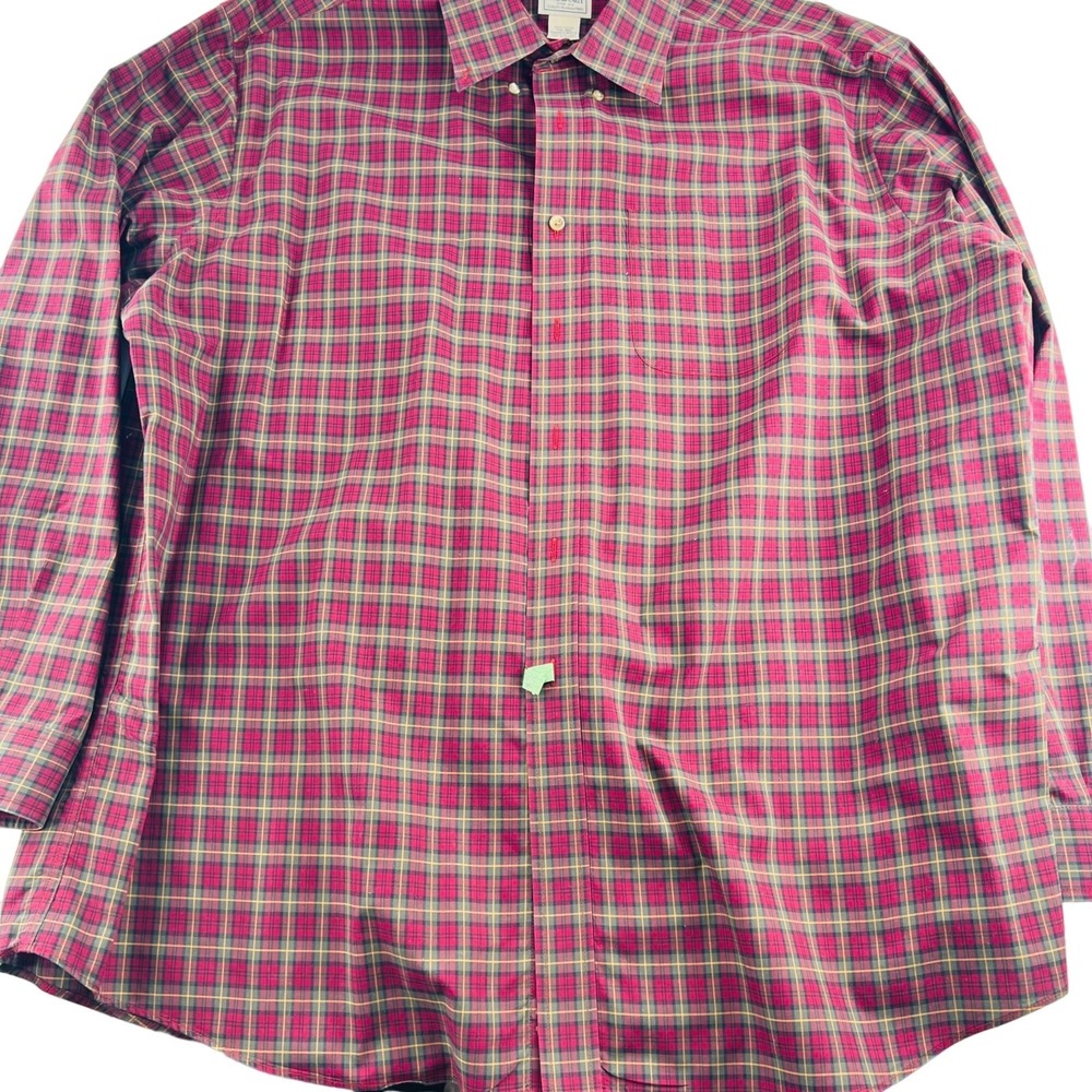 L.L. Bean Traditional Fit Long Sleeve Button Down Shirt Men's size XXL red black